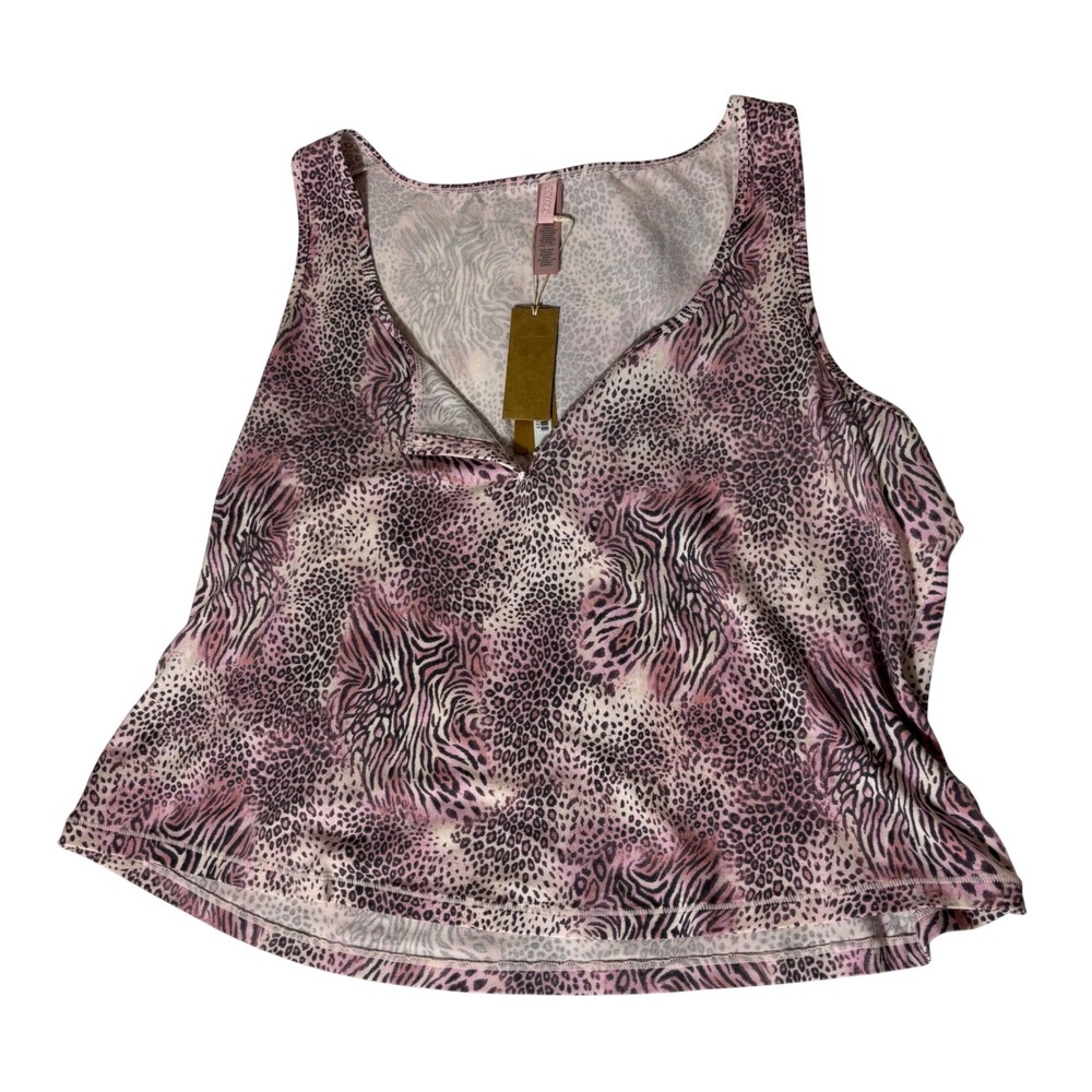 SKIMS Sleep Tank Bloom Mini Animal Print Pink Purple Sleeveless Top 3X NEW